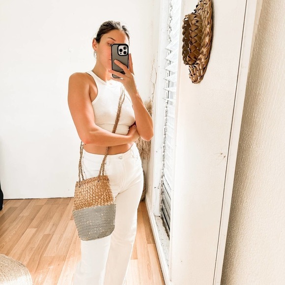 Bloomingville Natural Light Grey Hanging Planter Basket - Picture 7 of 7